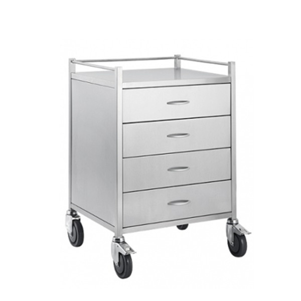 Four Drawer Stainless Steel Trolley