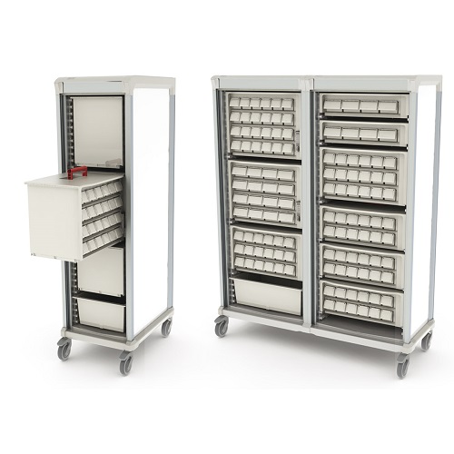 medication storage tray trolley